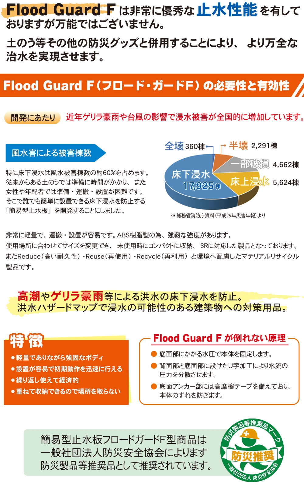 ＼グッドデザイン賞受賞／簡易型止水板「フロード・ガード」