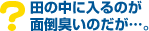 Q4.田の中に入るのが面倒臭いのだが・・・。